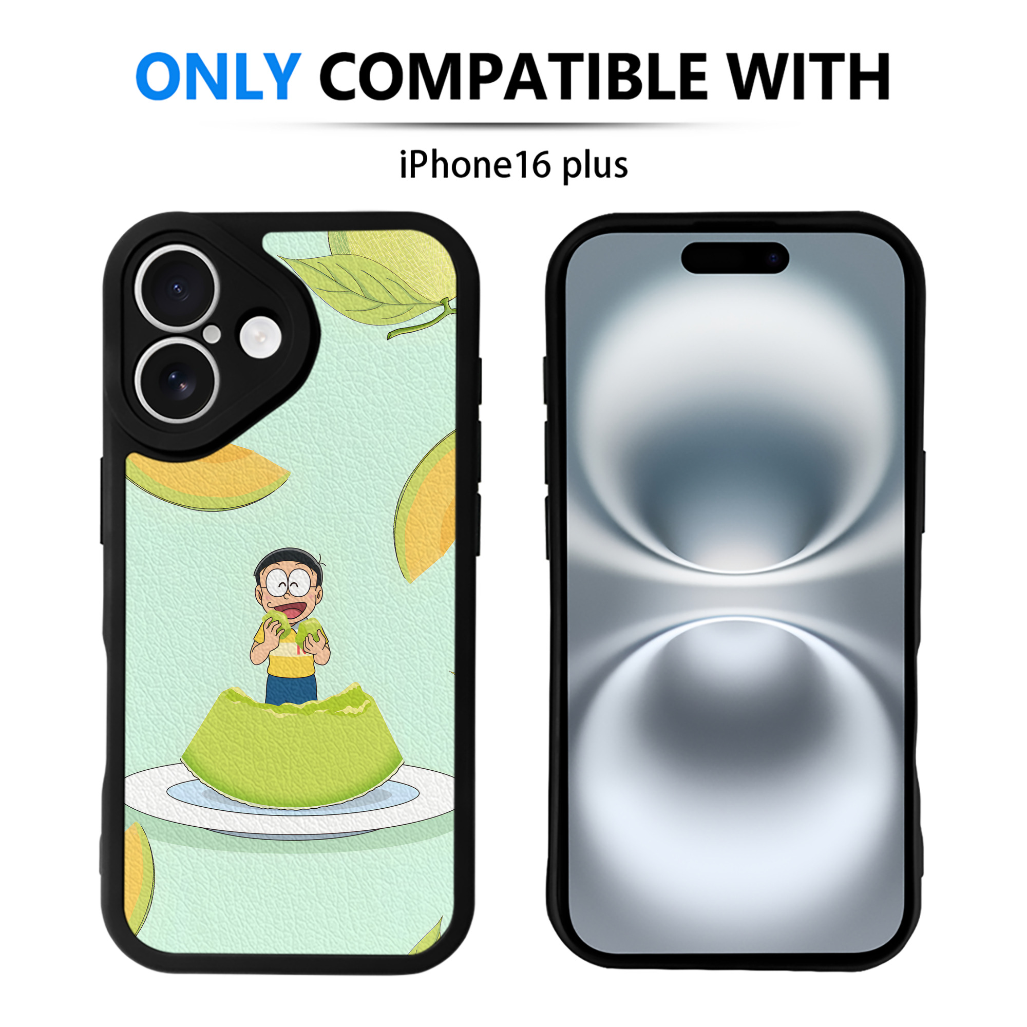 （画像用） ドラえもん Doraemon 【iPhone 16シリーズ対応】シリコンスマホケース（レザー調） 材質：シリコン